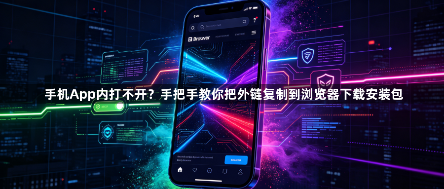 手机App内打不开?手把手教你把外链复制到浏览器下载安装包1