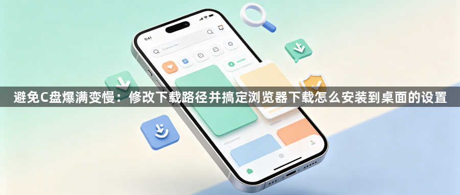 避免C盘爆满变慢:修改下载路径并搞定浏览器下载怎么安装到桌面的设置1
