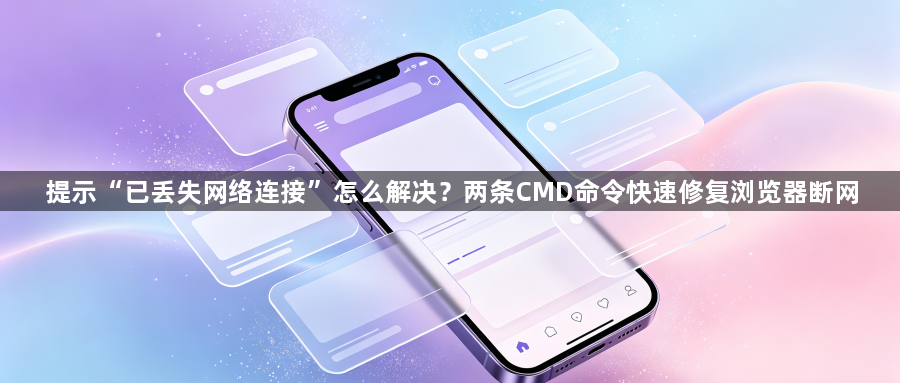 提示“已丢失网络连接”怎么解决?两条CMD命令快速修复浏览器断网1