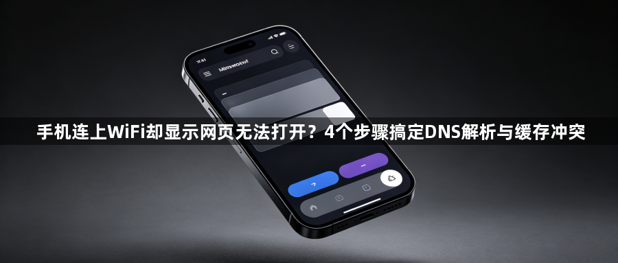 手机连上WiFi却显示网页无法打开?4个步骤搞定DNS解析与缓存冲突1