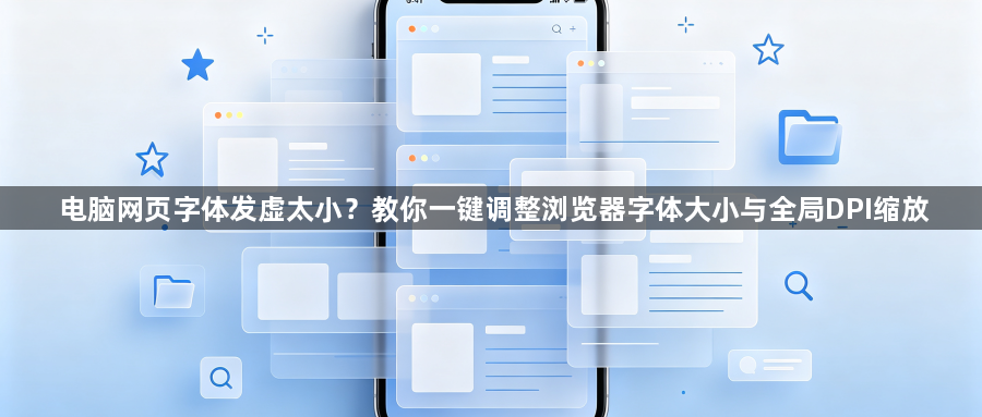 电脑网页字体发虚太小？教你一键调整浏览器字体大小与全局DPI缩放1